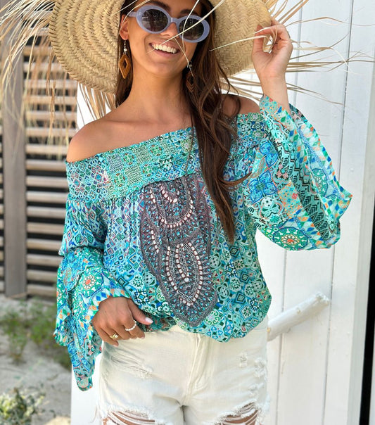 Jessie Off shoulder Top Aquarius